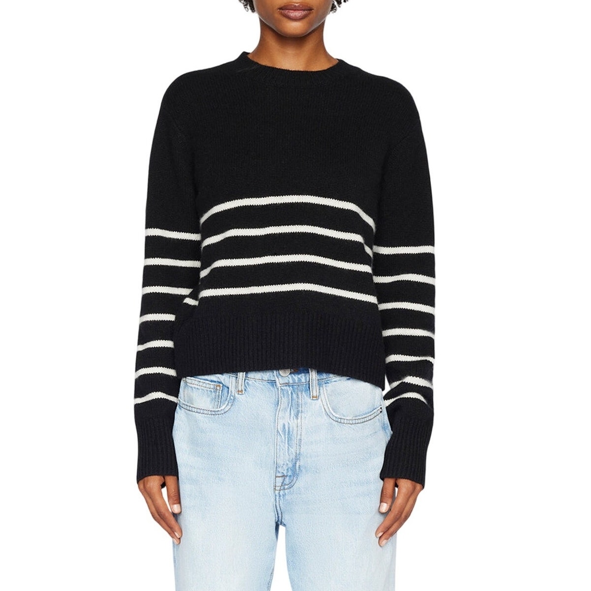 Frame Classic Noir Multi Clean Crewneck Sweater Size S/P